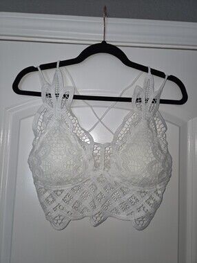 White Lace Bralette with Strappy Back